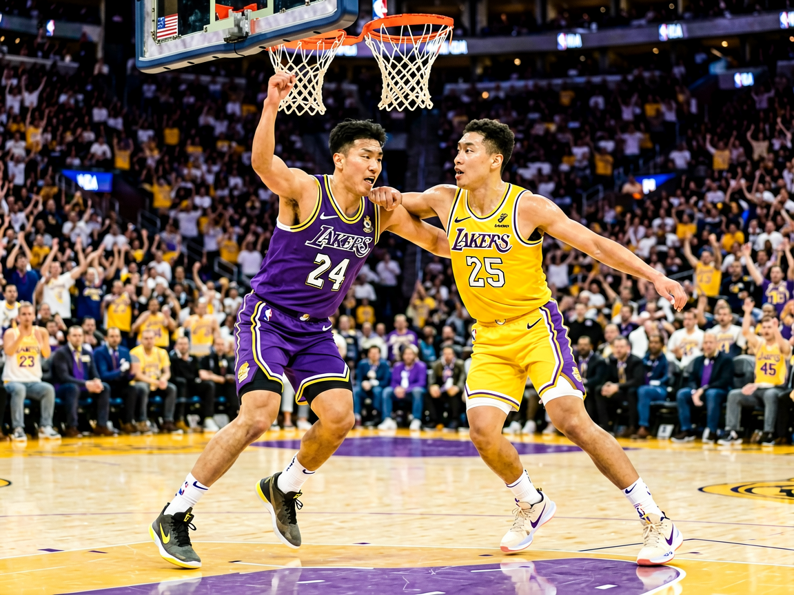 NBA季后赛激烈对抗场景